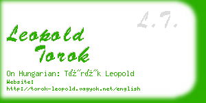 leopold torok business card